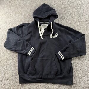 Cuffy's Hoodie Mens 2XL Black Fleece Pullover Sailboat Cape Cod Sweatshirt